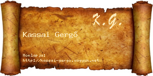 Kassai Gergő névjegykártya